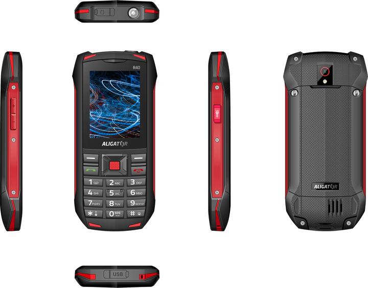 Produktbild Aligator R40 eXtremo (2.4") Black, Red Feature phone (2.40", 5 Mpx, 2G)