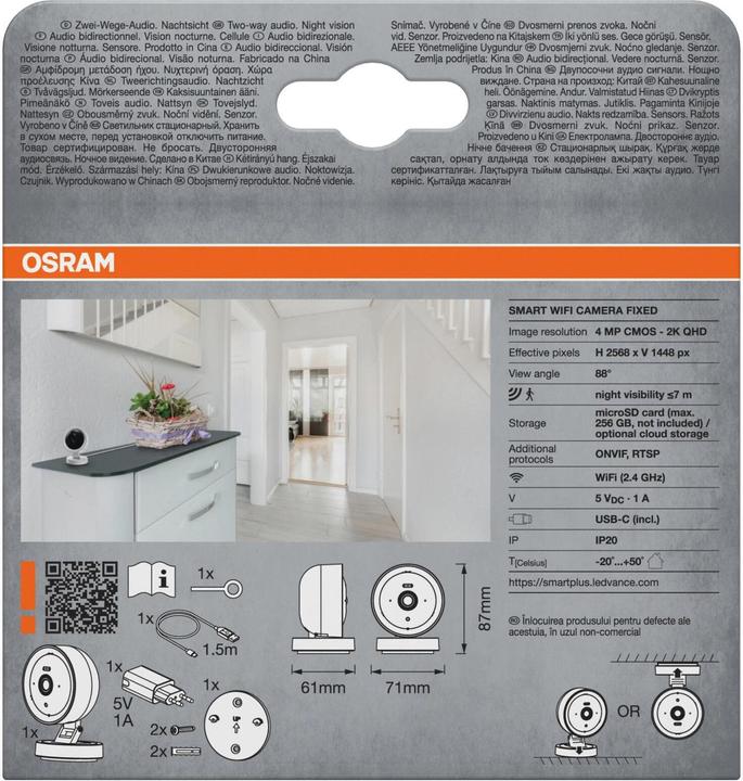Produktbild Osram SMART+ WIFI CAMERA FIXED White (2560 x 1440 Pixels)