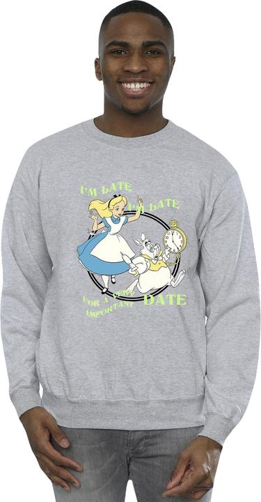 Actual product image Disney Mens Alice In Wonderland I'm Late Sweatshirt (XL)