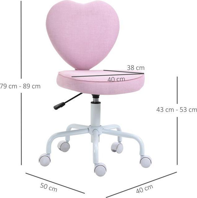 Actual product image Swisshandel24 Executive chair computer chair heart-shaped pink linen fabric