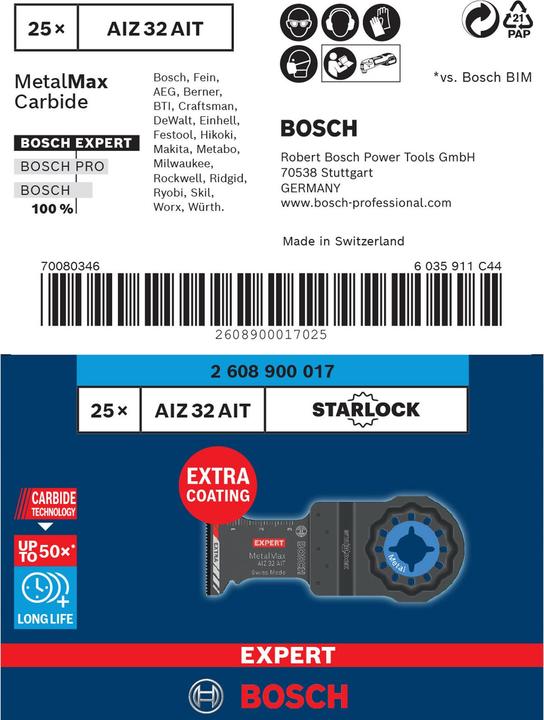 Produktbild Bosch Professional Zubehör Expert AIZ 32 AIT