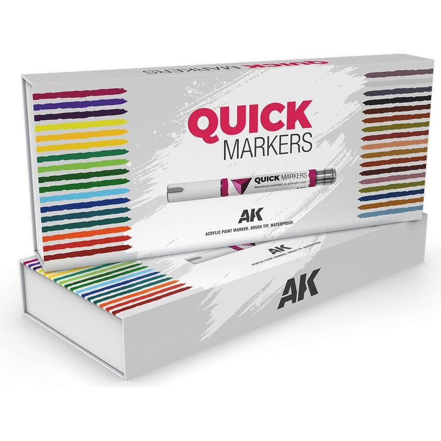 AK Interactive, Evidenziatori, Special Box Full Range Quick Markers 34 Units (34x)