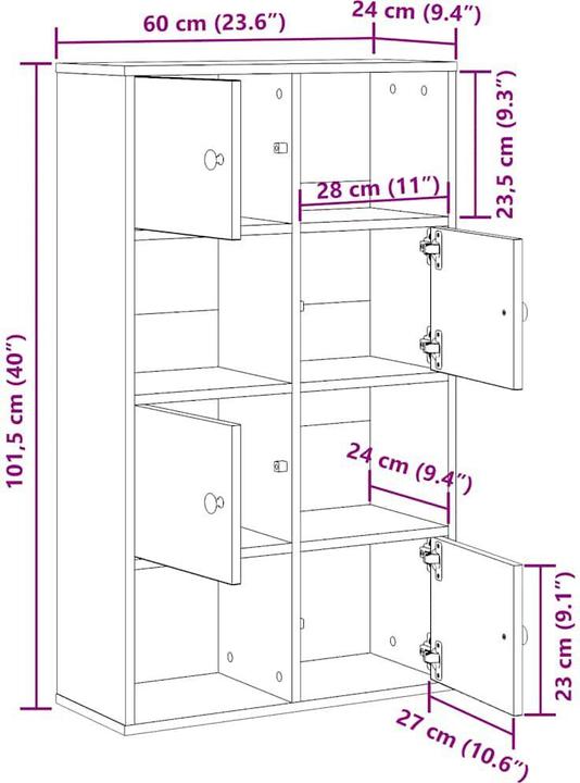 Immagine prodotto vidaXL Bücherregal (60 x 24 x 101.50 cm)