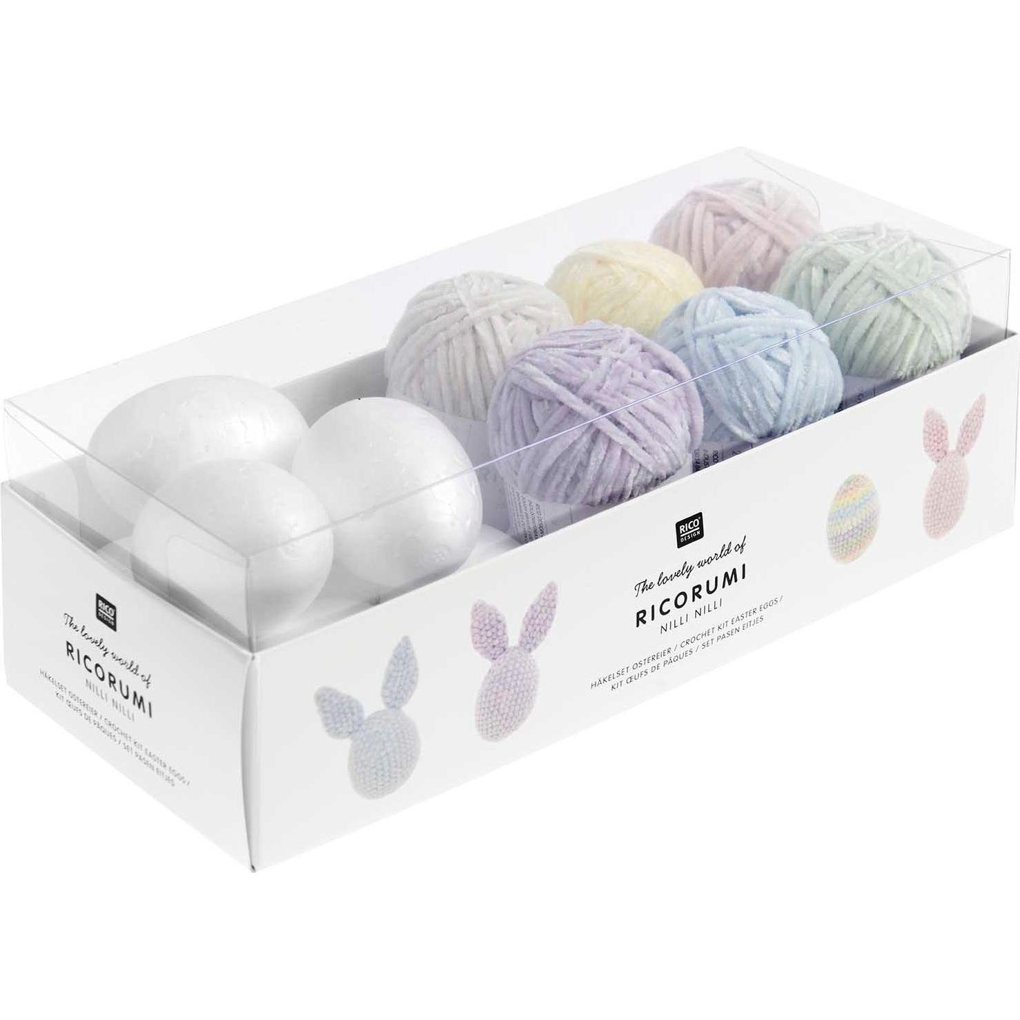 Rico Design Ricorumi Häkelset "Ostereier Nilli Nilli", Handarbeitsset, Mehrfarbig