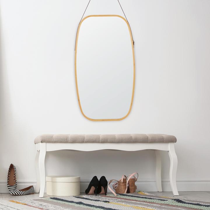 Actual product image Relaxdays Oval Wall Mirror with Strap (43.5 x 1.5 x 76.5 cm)