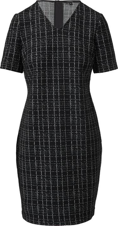 Comma Kleid Elastisches Bouclé-Kleid mit Karomuster (34)
