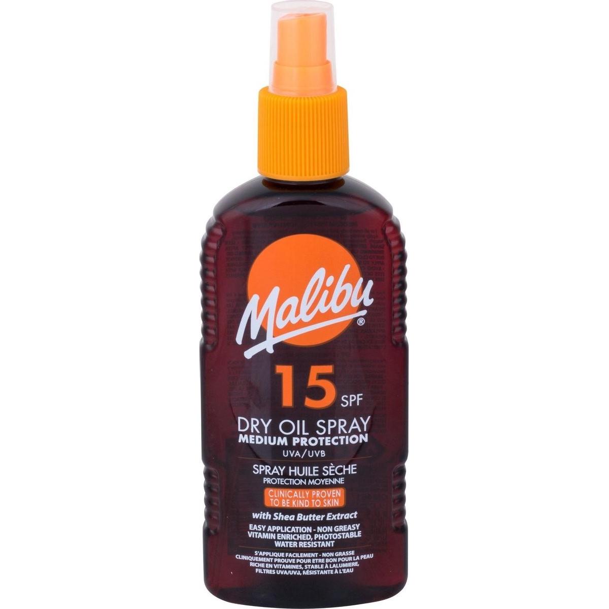 Malibu, Crema solare, Olio secco spray (Olio abbronzatura, SPF 15, 200 ml)