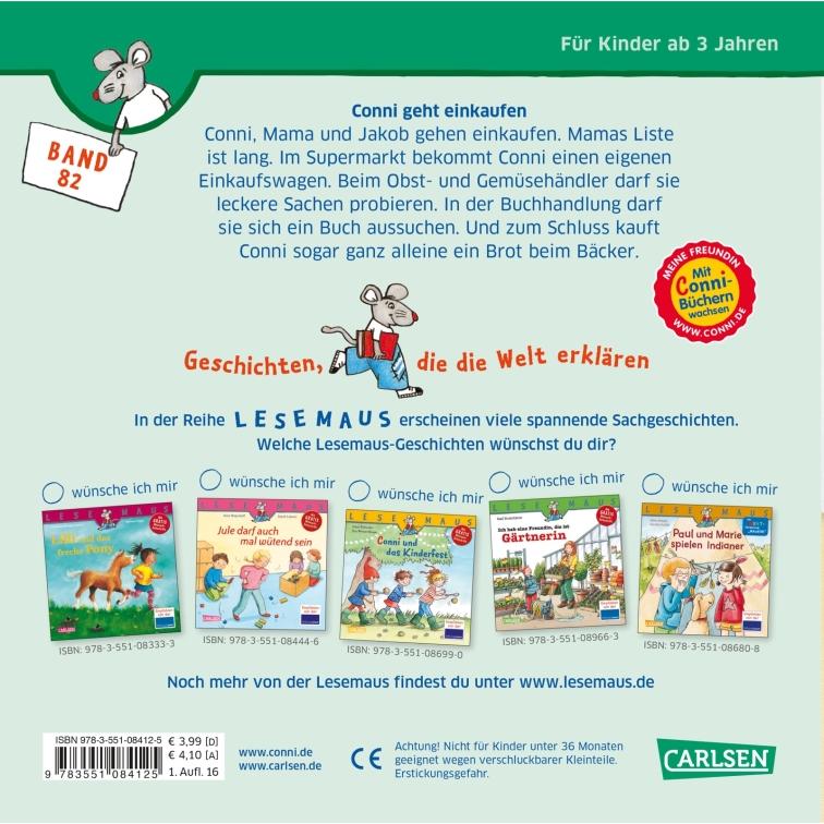 Thumbnail - LESEMAUS, Band 82: Conni geht einkaufen, Kinderbücher von Liane Schneider