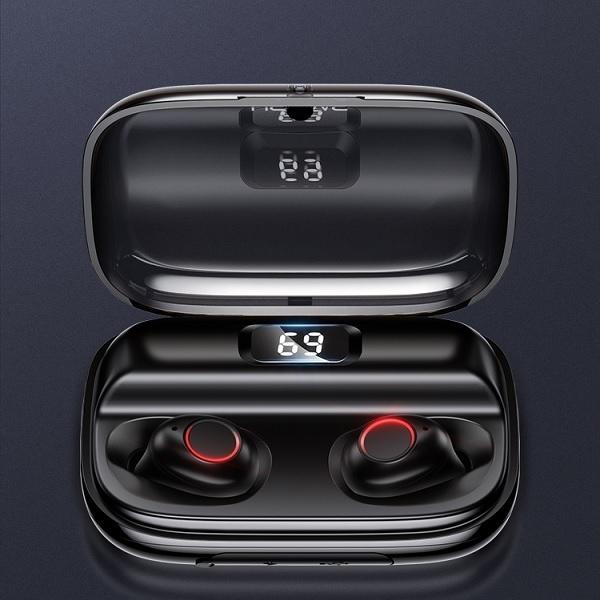 Actual product image Usams Słuchawki Bluetooth 5.0 TWS YJ series bezprzewodowe czarny/black BHUYJ01 (4.50 h, Wireless)