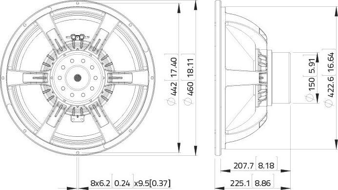 Actual product image Lavoce 18 Subwoofer neodymium aluminum basket (1 pcs.)