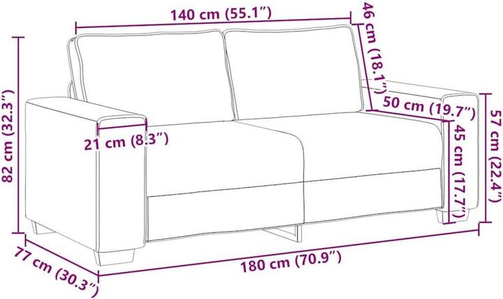 Produktbild vidaXL 2-Sitzer-Sofa (2-Sitzer)