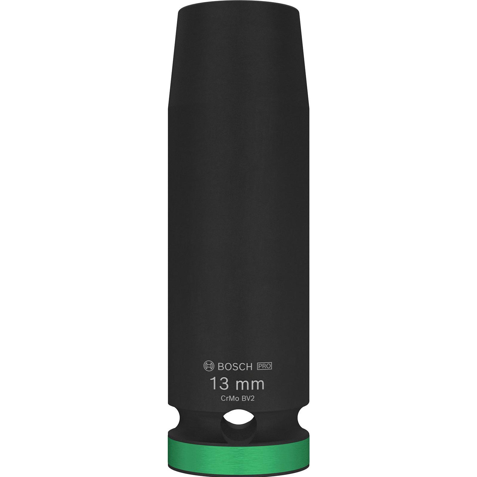 Bosch Professional Zubehör, Steckschlüssel + Stecknuss, PRO Impact Steckschlüsseleinsatz, 1/2", 13 mm, tief (13 mm)