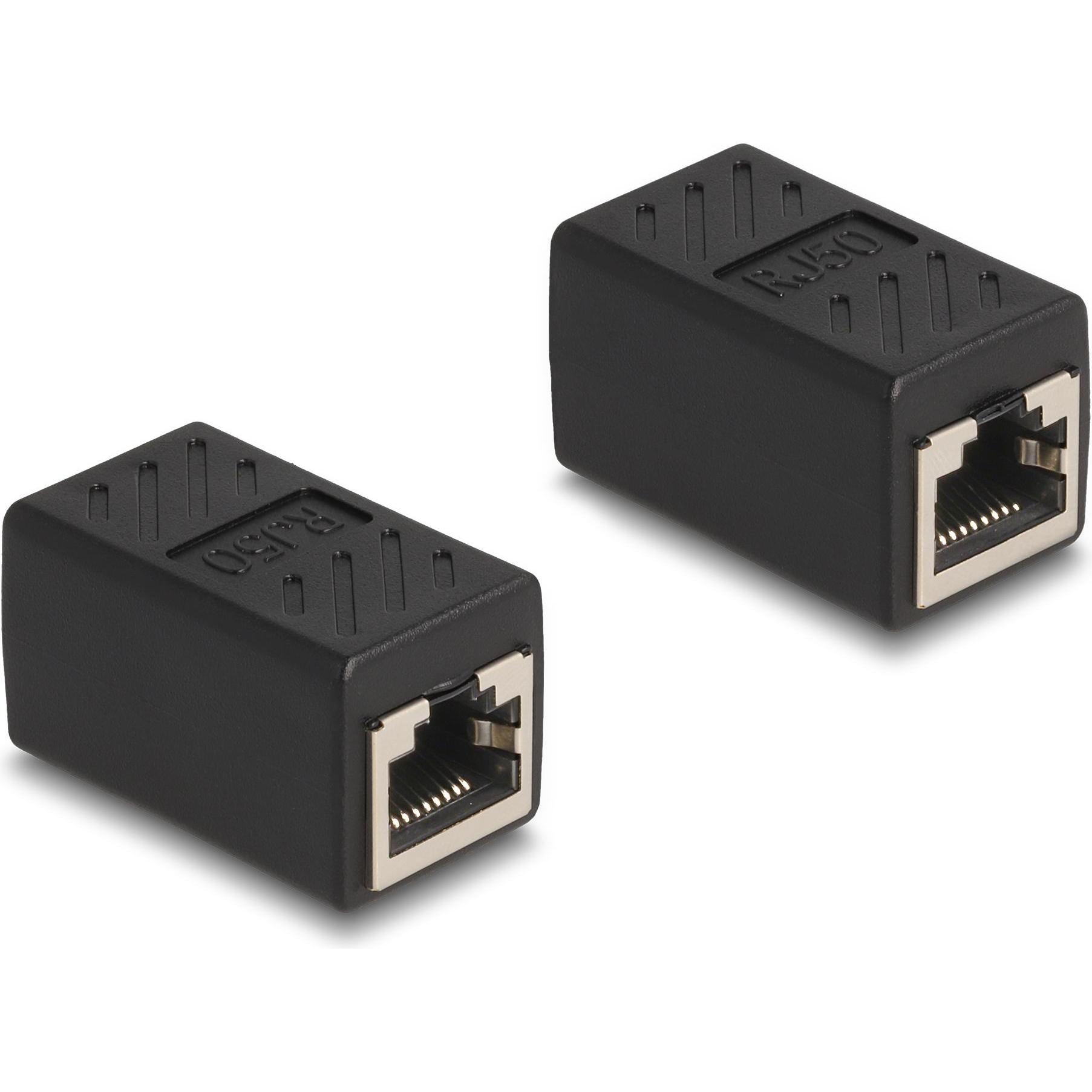 Delock RJ50 Adapter Buchse zu Buchse schwarz, Netzwerk Zubehör