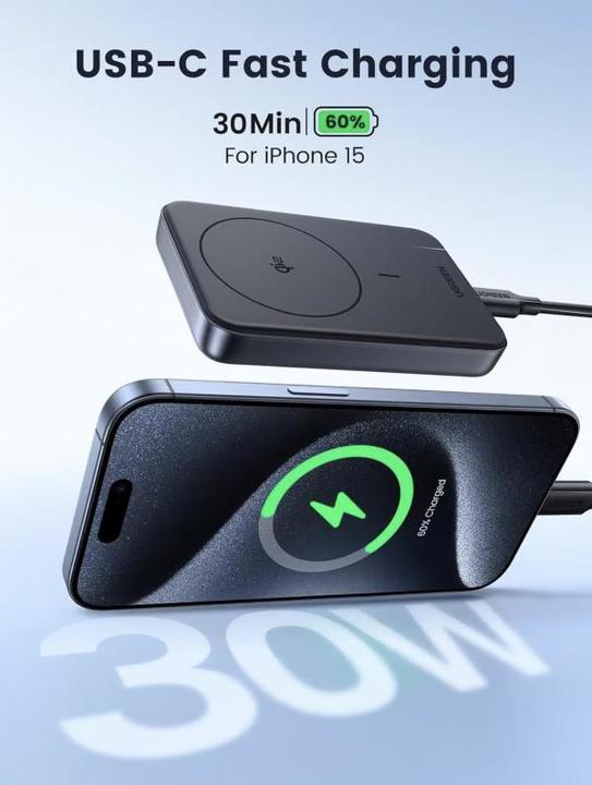 Produktbild Ugreen Magnetic Wireless Power Bank (10000 mAh, 30 W, 37 Wh)
