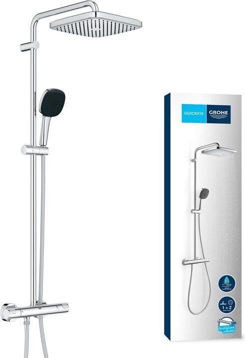 Produktbild Grohe Vitalio Comfort 250 Duschsystem mit Thermostatbatterie und Vitalio Comfort 110 Handbrause, inkl. Mon