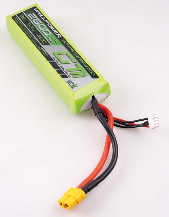 Wellpower LIPO AKKU ULTIMA GT II 2600 mAh / 11,1 Volt 3S 40/80C CH5/8 XT-60 (11.10 V, 2600 mAh)