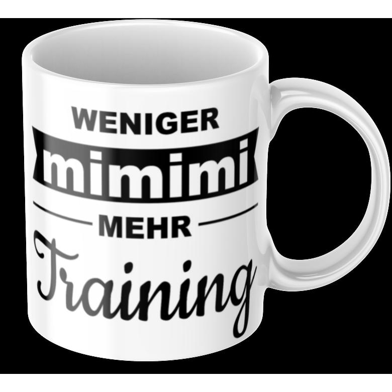 Tinisu, Tasse, Lustige Kaffeetasse "Weniger Mimimi Mehr Training" FrÃ¼hstÃ¼ck Morgen Arbeit Tasse BÃ¼ro Geschenk (325 ml...