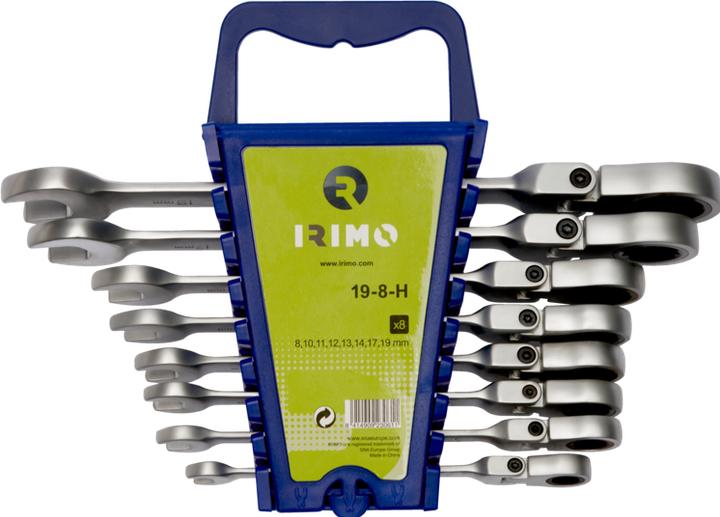 Actual product image Irimo Combination spanner set with flexible head, 8 pcs. 8-19 mm (10 mm, 11 mm, 12 mm, 13 mm, 14 mm, 15 mm, 16 mm, 17 mm, 18 mm, 19 mm, 8 mm, 9 mm)