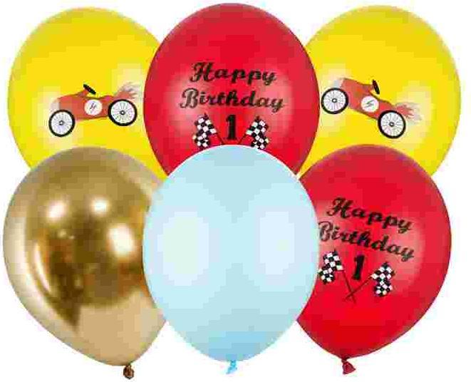 Produktbild Partydeco Balloons 30cm, Happy Birthday, mix (1 pkt / 6 pc.) (6 x)