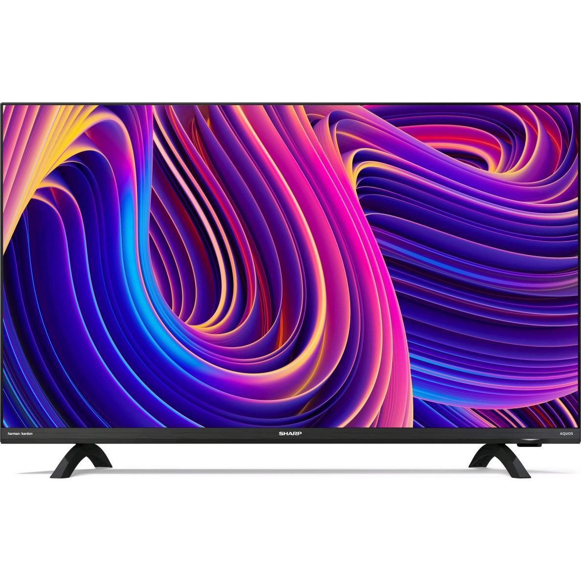 Sharp TV 32" Italia HD Smart Wifi HDMI Dvbt2 Dvbs2 Android Frameless (32", LED, HD ready, 2021), TV, Schwarz