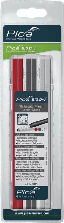 Image du produit Pica BIG DRY Jeu de mines FOR ALL rouge/graphite/blanc - SB (Rouge, Graphite, Blanc, 5 mm, 12 x)