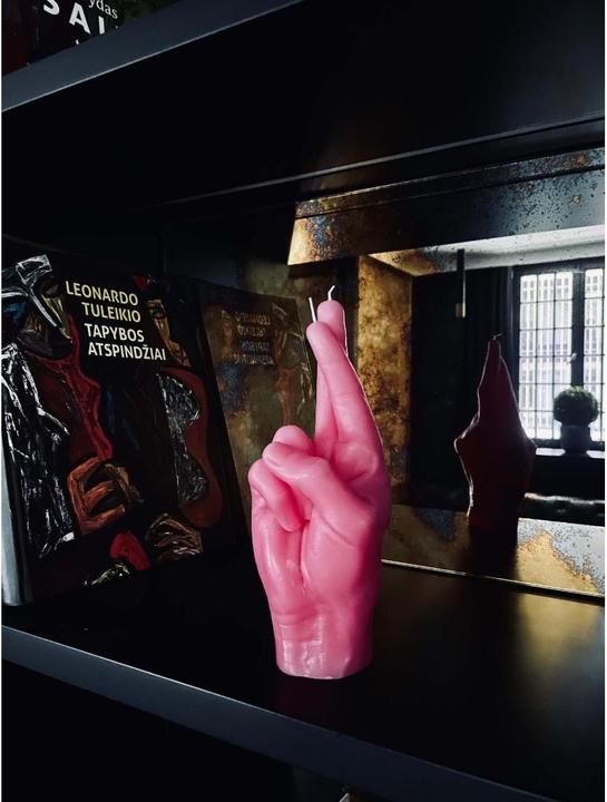 Image du produit Candle Hand Bougie Mandatus Crossed Fingers, Rose, Caractéristiques (1 pcs)