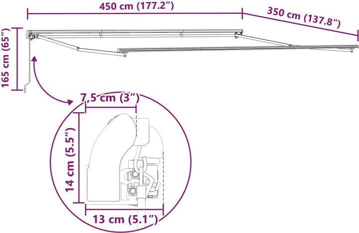 Actual product image vidaXL Outer shade (3.50 m)