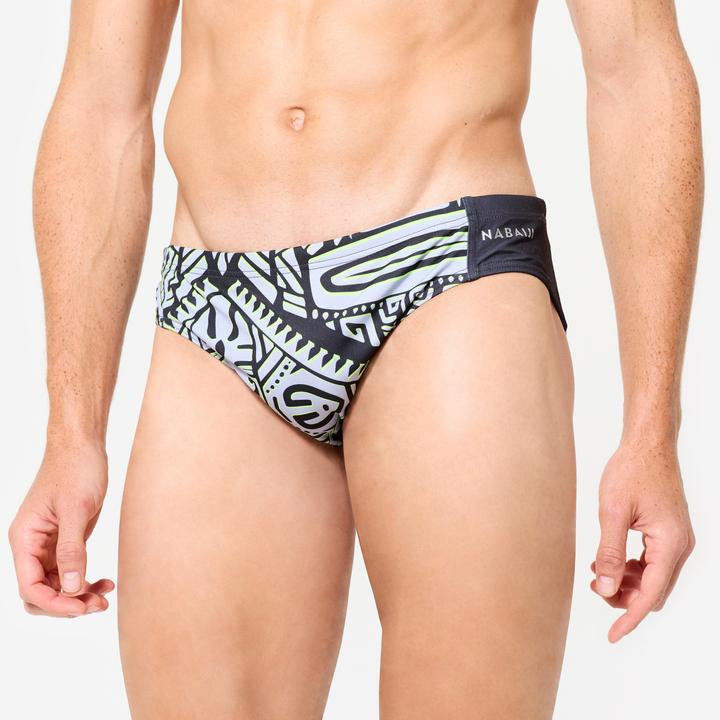 Actual product image Watko Badehose Slip Wasserball Herren - 500 Tiki grau (Frequency band 38 (2600 MHz))