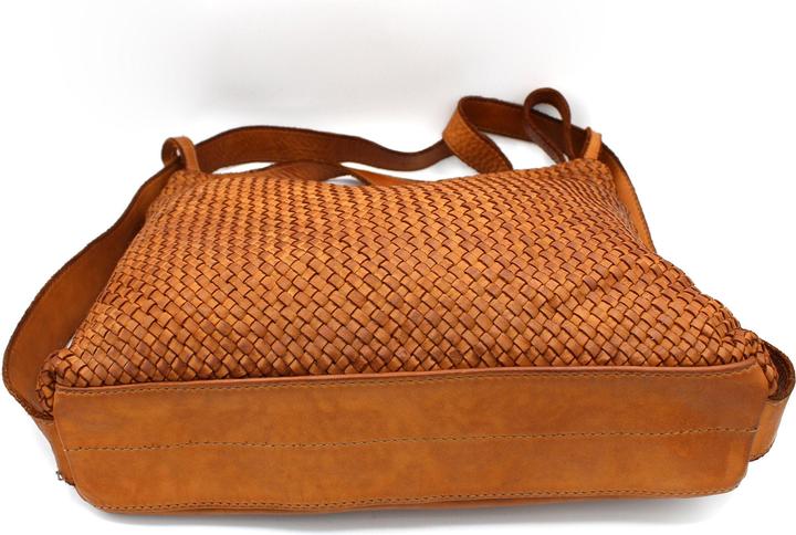 Only-Bags.Store Ledertasche, Umhängetasche aus weichem gewebtem Leder, wandelbarer Rucksack aus Leder