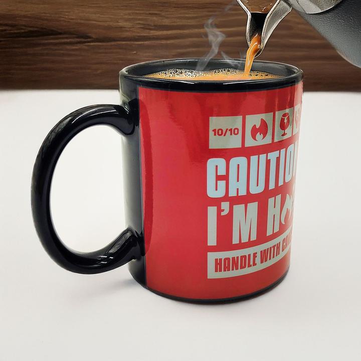 Actual product image Mad Monkey Caution I am Hot" mug - with colour change (300 ml, 1x)