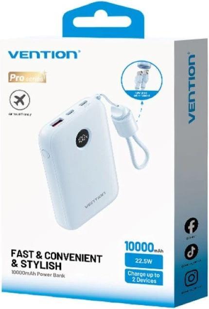 Image du produit Vention POWER BANK USB 10000MAH 22.5W/BLUE FKAL0-C (10000 mAh, 22.50 W, 38.50 Wh)