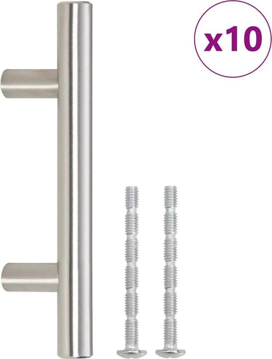 Produktbild vidaXL Möbelgriffe 10 Stk. Schwarz 96 mm Edelstahl,Farbe
