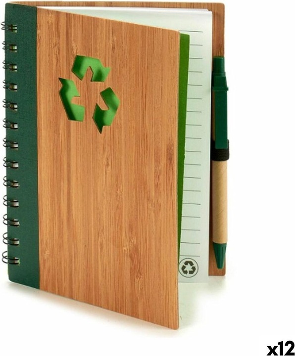 Produktbild Pincello Mini-Ringheft mit Kugelschreiber Bambus 1 x 18 x 14 cm (12 Stück)
