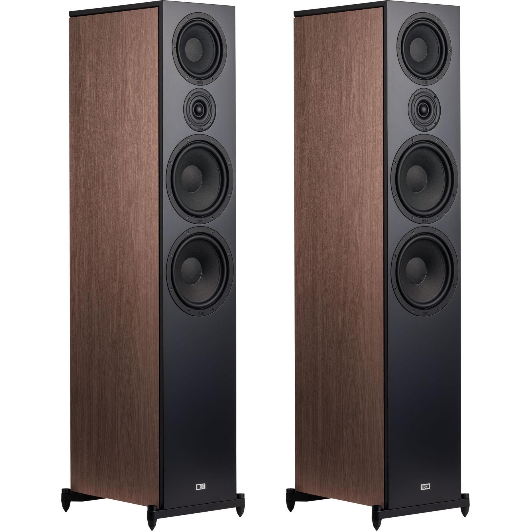 Heco AURORA XT 1000 BLACK/WALNUT (1 Paar, 230 W), HiFi + Heimkino Lautsprecher, Schwarz