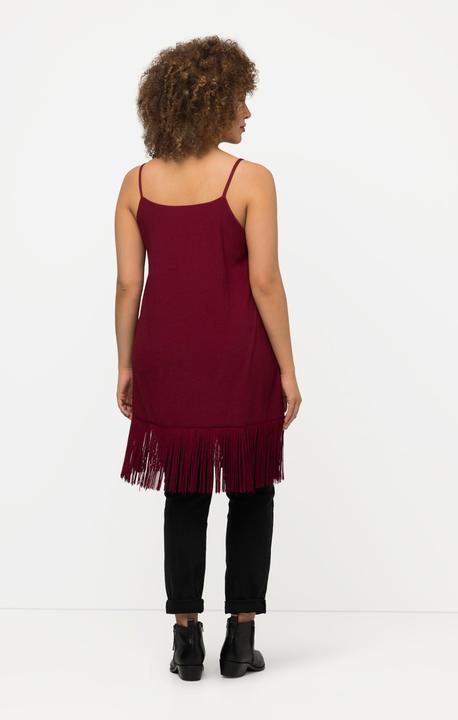 Immagine prodotto Ulla Popken Top dal taglio svasato e smanicato con frange e scollo a girocollo (46, 48)