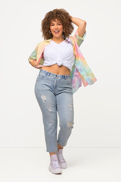 Immagine prodotto Ulla Popken Boyfriend jeans a 7/8 con gradiente di colore ed effetto sdrucito (44)