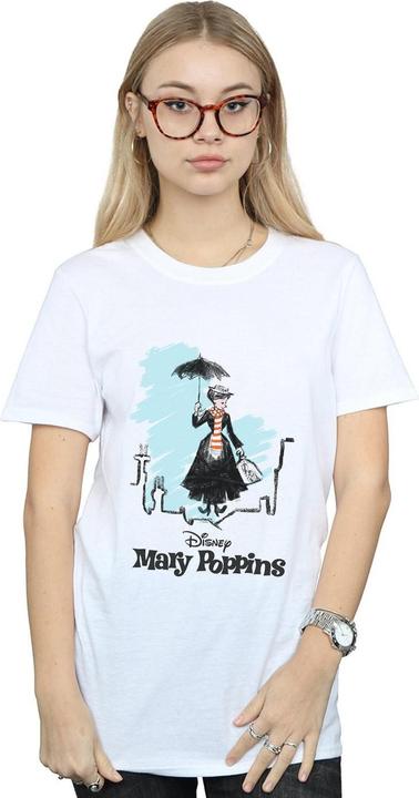 Immagine prodotto Disney Mary Poppins Rooftop Landing Colour Maglietta Ampia Donna (XL)