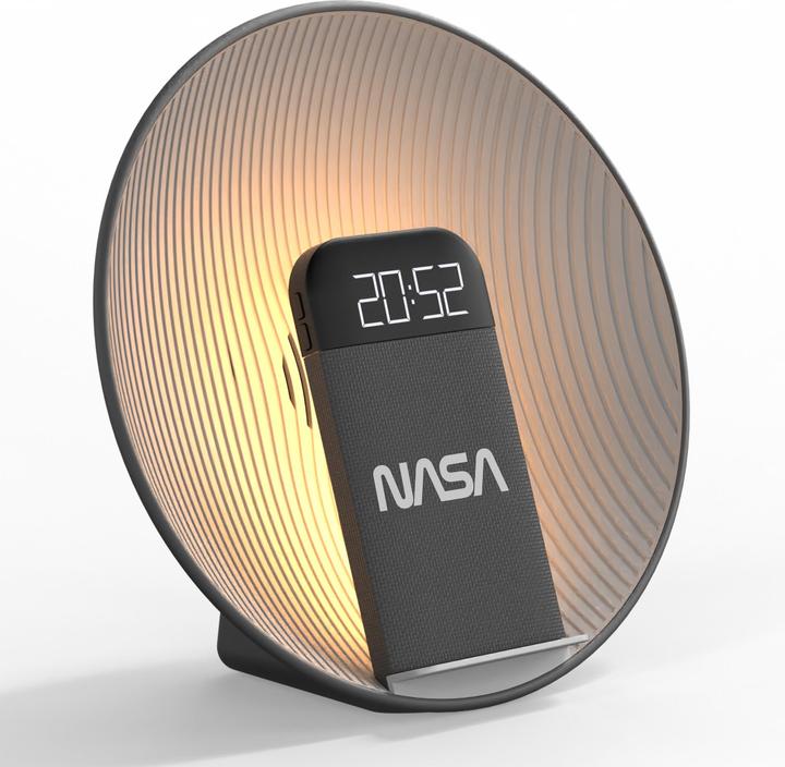Produktbild Nasa Wecker, BT-Lautsprecher + Qi-Charger mit LED-Licht
