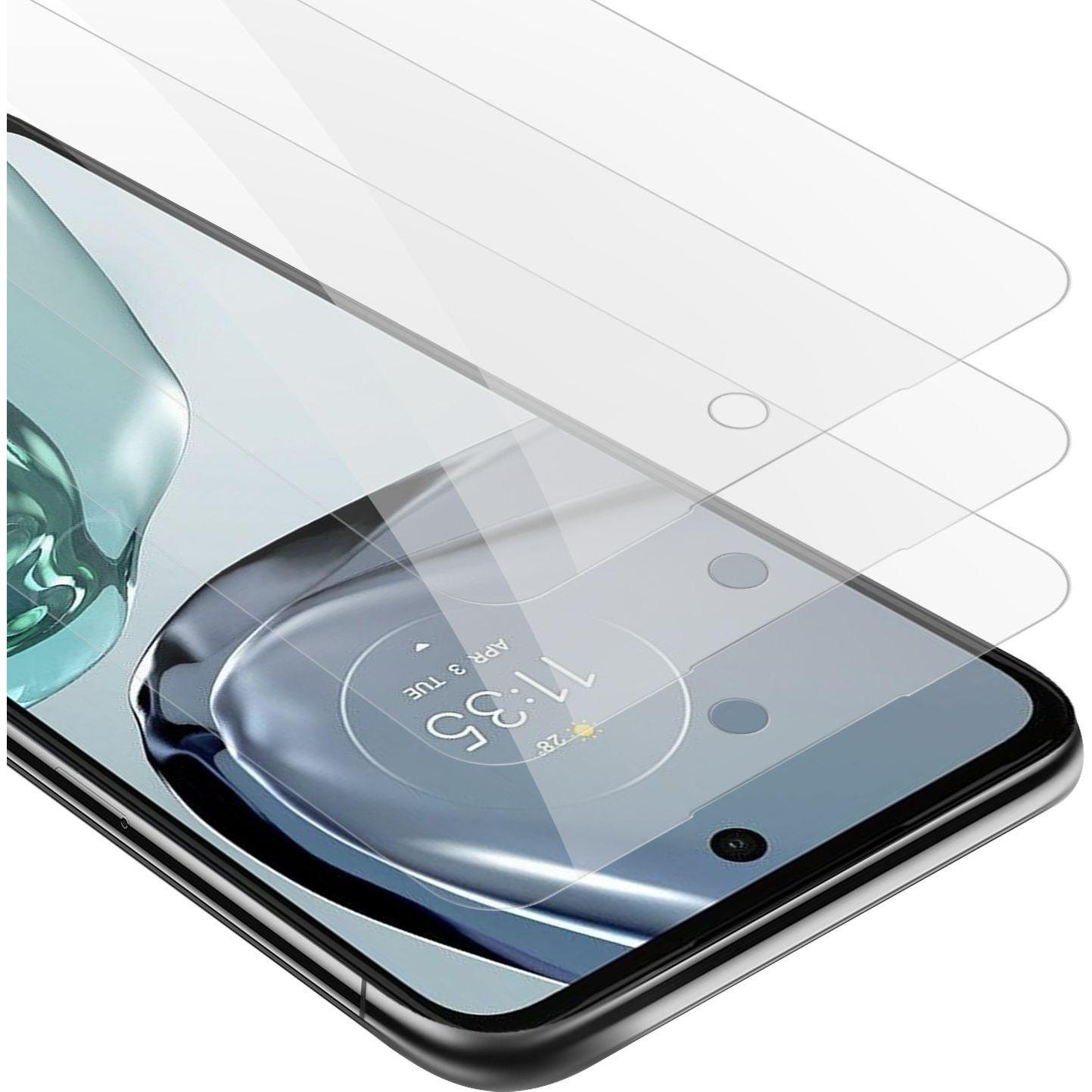 Cadorabo 3x Tempered Schutzglas für Motorola MOTO G62 5G (3 Stück, Motorola Moto G62 5G), Smartphone Schutzfolie, Transp...