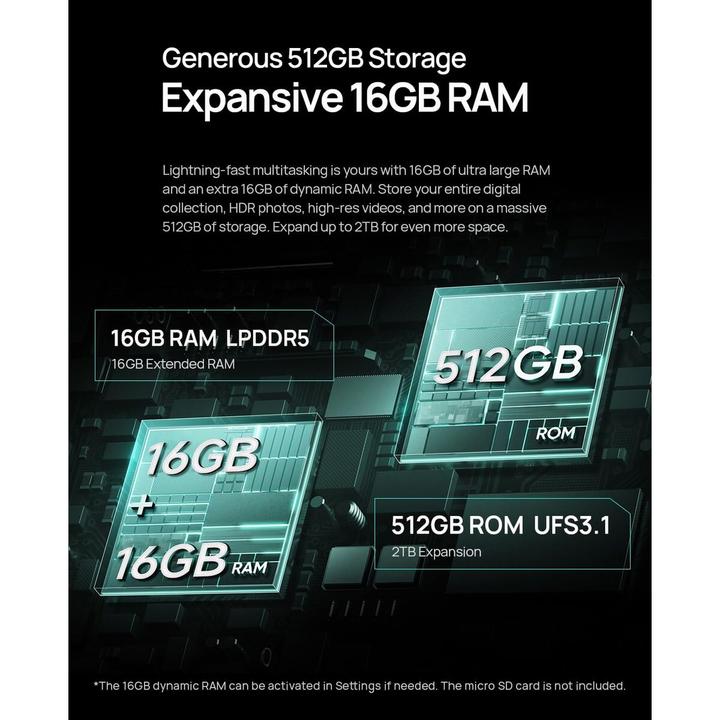 Actual product image Ulefone ARMOR 34 PRO PLUS 5G 16/512GB PULSE BLACK (512 GB, Black, Pulse Black, 6.95", Dual SIM, 5G)