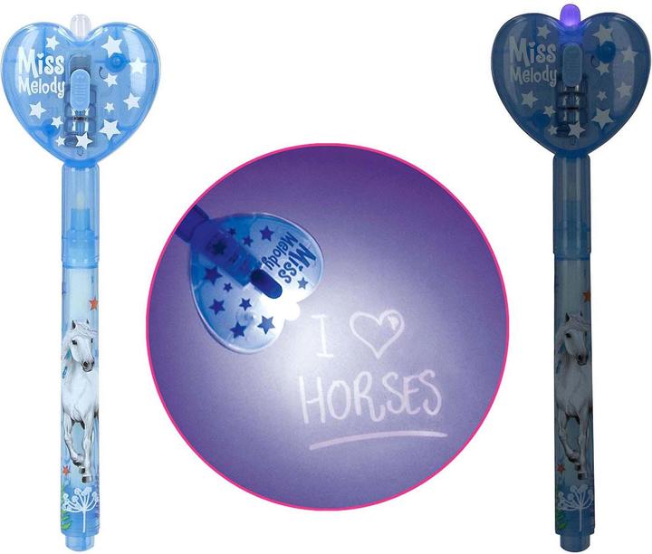 Actual product image Magni Depesche Miss Melody secret pen with LED light blue 1.8x5.6x14.2cm