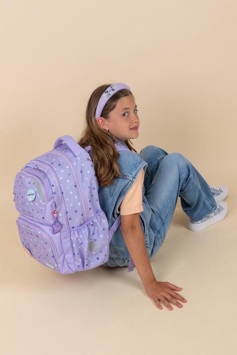Produktbild Belmil Maxi Pack Schulrucksack mit Brustgurt 2tlg. Set "Purple Dot (22 l)