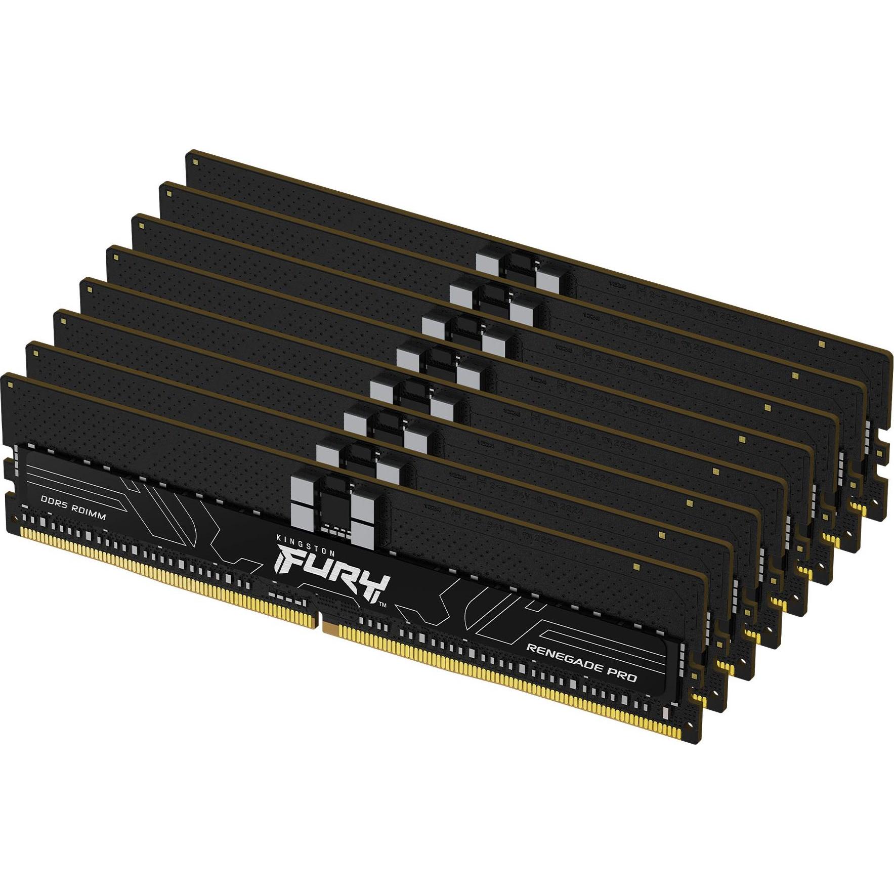 Kingston D5128GB 5600-36 Renegade PRO ECC K8 KFY KF556R36RBK8-128 (8 x 16GB, 5600 MHz, DDR5-RAM, R-DIMM), RAM, Schwarz