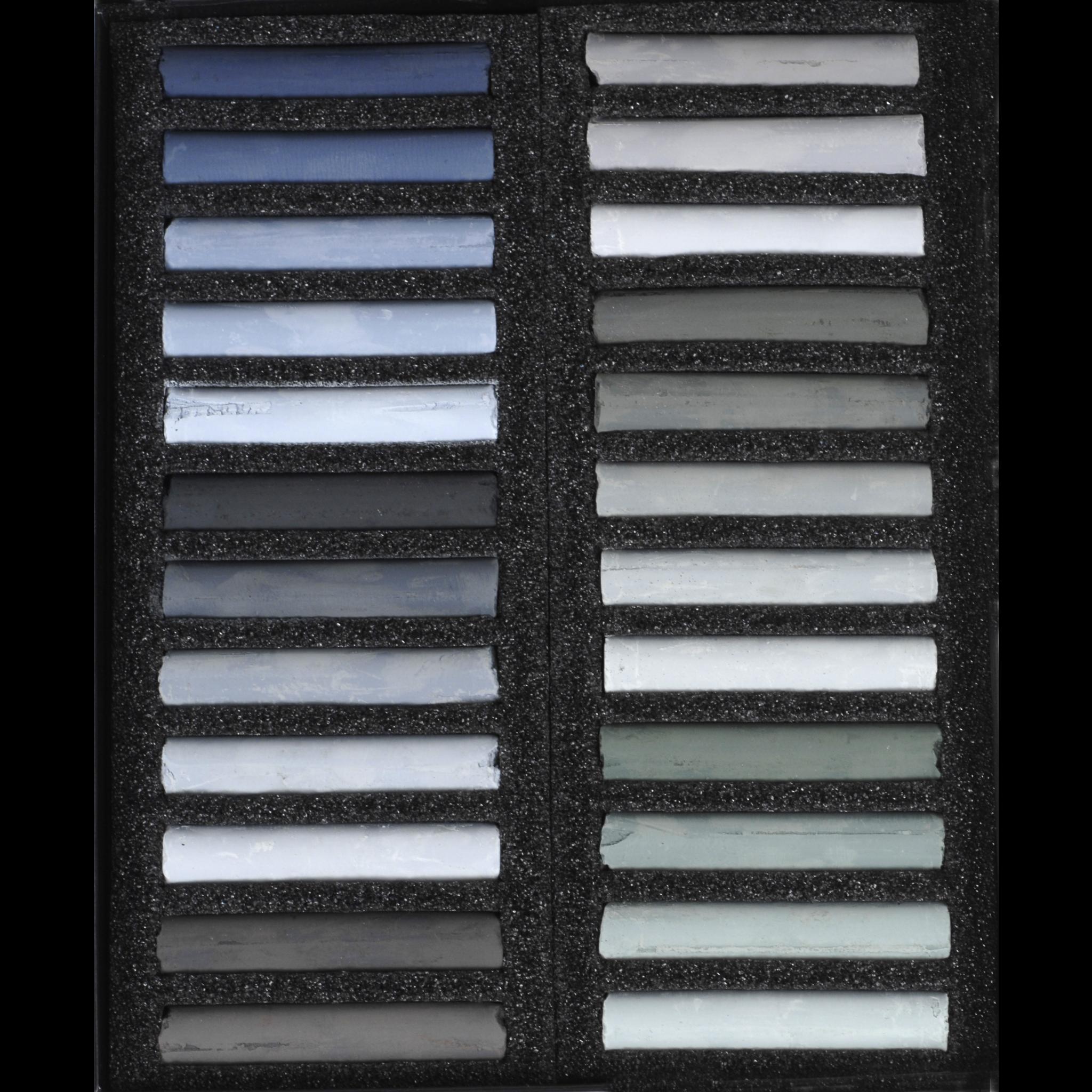 BlockX, Malstifte, Etui 24 Pastelle - Grau (Grau, 24 x)