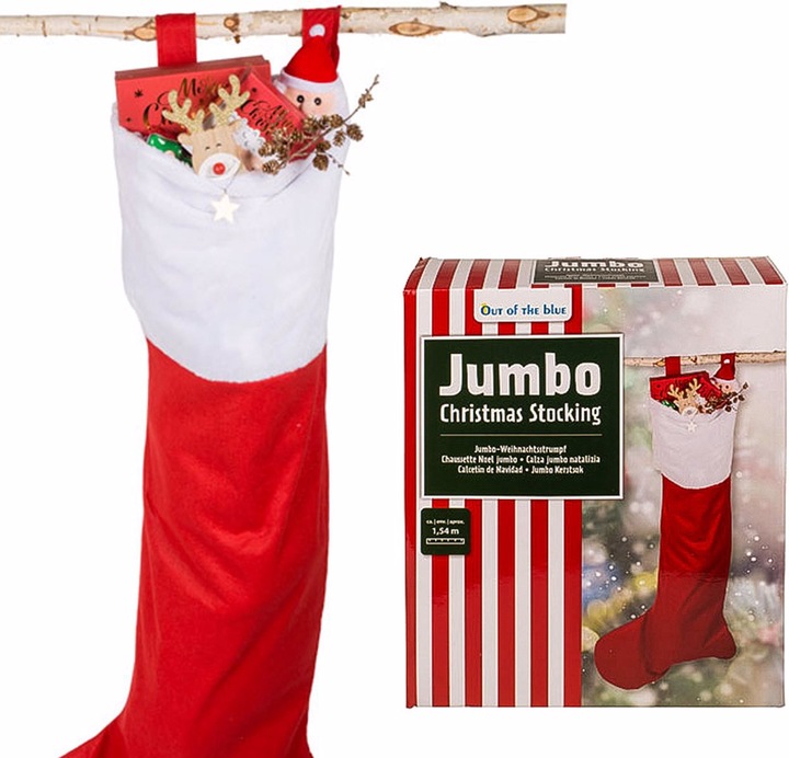 Image du produit Out of the blue Chaussette de Noël jumbo, à remplir et à suspendre, 1,54m