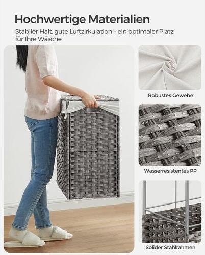 Image du produit Songmics Panier à linge sur roulettes (140 l)