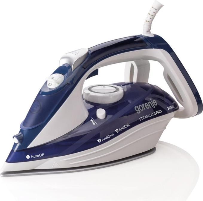 Produktbild Gorenje Steam Iron SIH2600BLC Steam Iron, 2600 W, Water tank capacity 350 ml, Continuous steam 30 g/min, Blu (2600 W, 95 g/min)