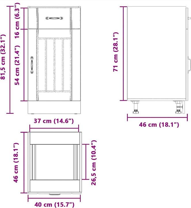 Image du produit vidaXL Küchenunterschrank (40 x 46 x 54 cm)