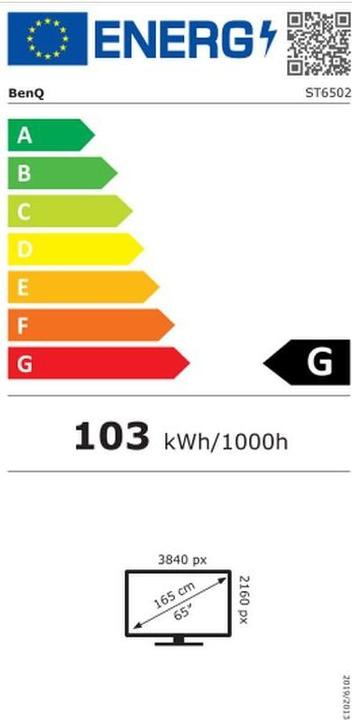 Label énergétique BenQ ST6502 (3840 x 2160 pixels, 65")