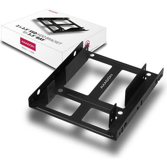 Thumbnail - Axagon RHD-225 Halterahmen für 2x 2,5" im 3,5" Slot, SSD + Festplatte Zubehör
